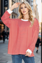 Loose Fit Stripe Tunic Top-Top-Burgundy Apparel-Stuffology - Where Vintage Meets Modern, A Boutique for Real Women in Crosbyton, TX