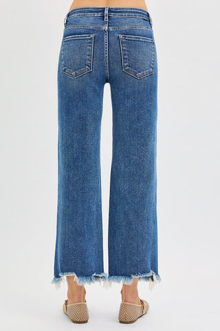 Mid Rise Crop Straight Risen Jeans