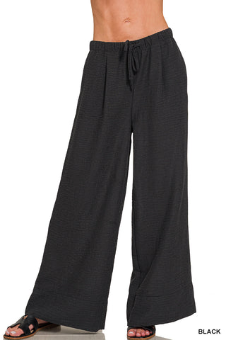 Woven Airflow Drawstring Pants-Pants-Zenana-Stuffology - Where Vintage Meets Modern, A Boutique for Real Women in Crosbyton, TX