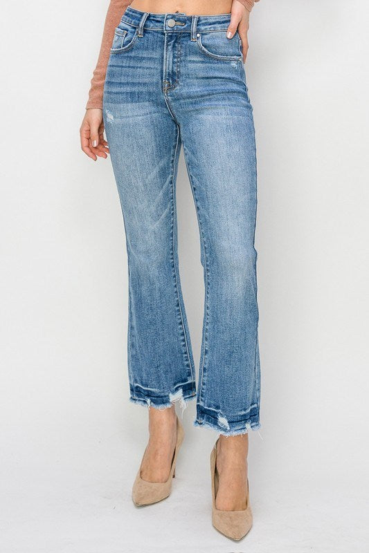 RISEN High Rise Ankle Flare Jeans /Stuffology Boutique-Jeans-Risen-Stuffology - Where Vintage Meets Modern, A Boutique for Real Women in Crosbyton, TX