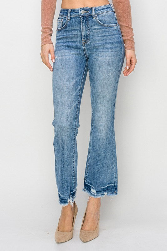 RISEN High Rise Ankle Flare Jeans /Stuffology Boutique-Jeans-Risen-Stuffology - Where Vintage Meets Modern, A Boutique for Real Women in Crosbyton, TX