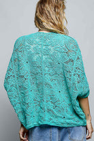 POL Clothing V-Neck Crochet Batwing Sleeve Cardigan Top-Shirt / Jacket-Pol Clothing-Stuffology - Where Vintage Meets Modern, A Boutique for Real Women in Crosbyton, TX