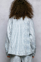 Blue Stripe Relaxed Fit Button-Down-Top-POL Clothing-Stuffology - Where Vintage Meets Modern, A Boutique for Real Women in Crosbyton, TX