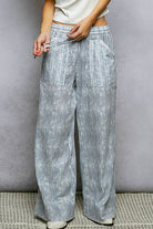 Blue Striped Elastic Pants-Pants-POL Clothing-Stuffology - Where Vintage Meets Modern, A Boutique for Real Women in Crosbyton, TX