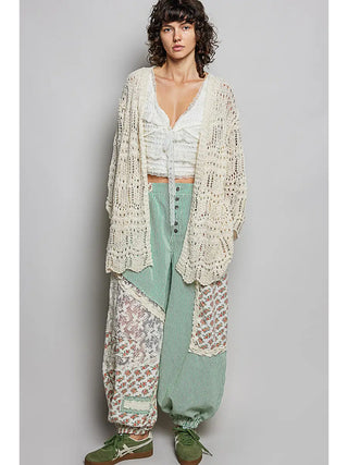 POL Clothing Crochet Weave Boho Cardigan-Cardigan-POL Clothing-Stuffology - Where Vintage Meets Modern, A Boutique for Real Women in Crosbyton, TX