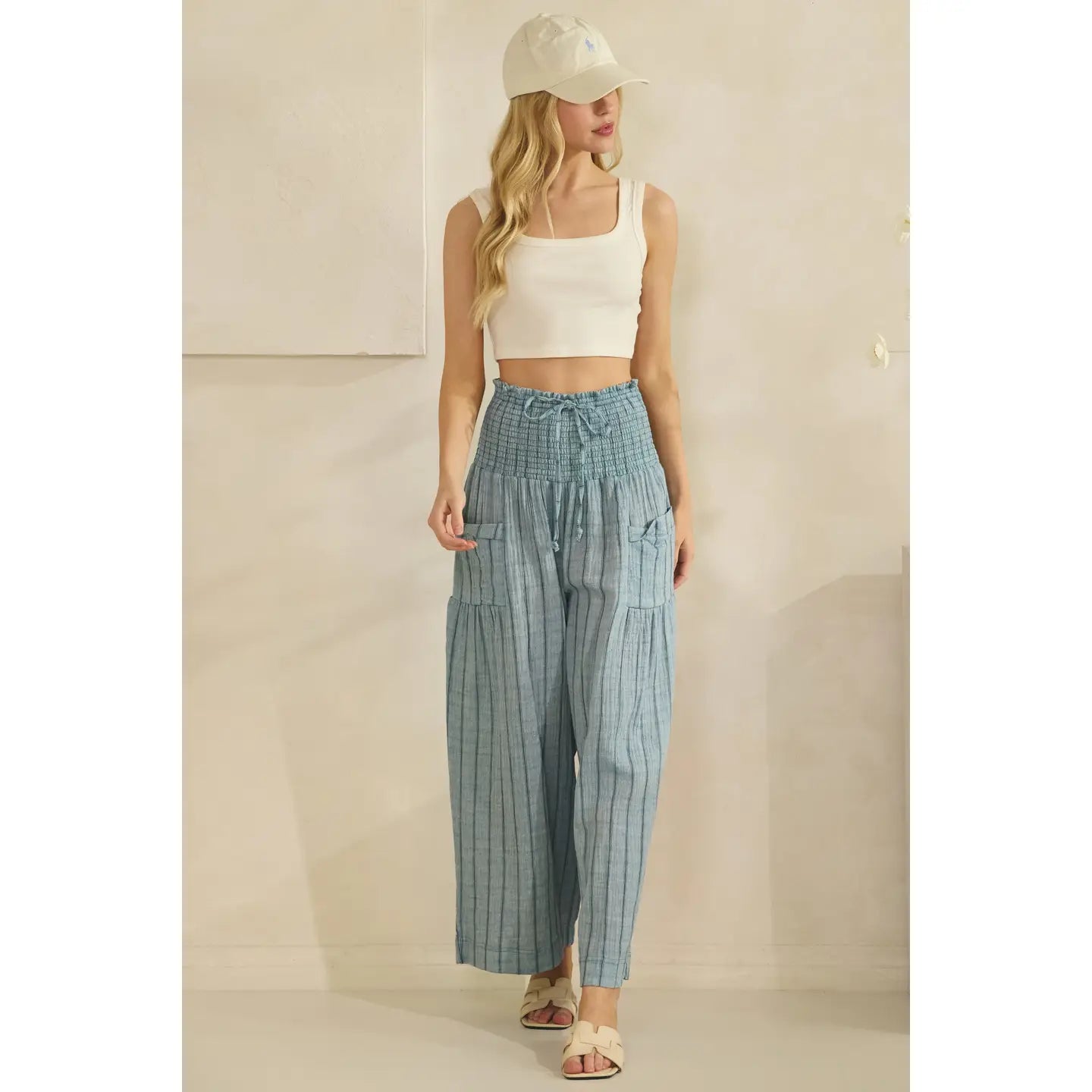 Sahara Stripe Wide-Leg Pants-Wide Leg Pants-Sage + Fig-Stuffology - Where Vintage Meets Modern, A Boutique for Real Women in Crosbyton, TX