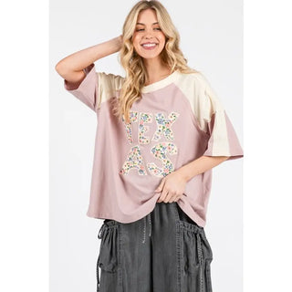 Floral Texas Patch Tee-Tees-Sage + Fig-Stuffology - Where Vintage Meets Modern, A Boutique for Real Women in Crosbyton, TX