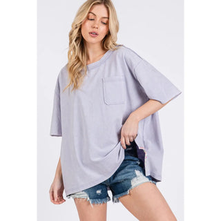 Butterfly Dreams Oversized Pocket Front T-Shirt-Oversized Top-Sage + Fig-Stuffology - Where Vintage Meets Modern, A Boutique for Real Women in Crosbyton, TX