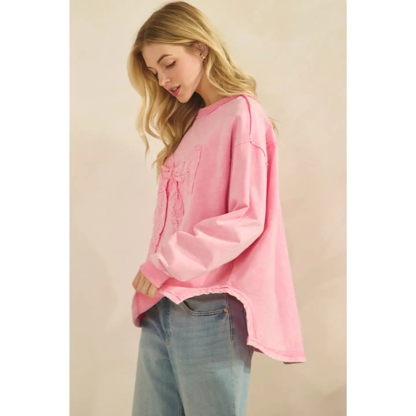 Whimsy Bow Sweatshirt-TOP-Sage + Fig-Stuffology - Where Vintage Meets Modern, A Boutique for Real Women in Crosbyton, TX