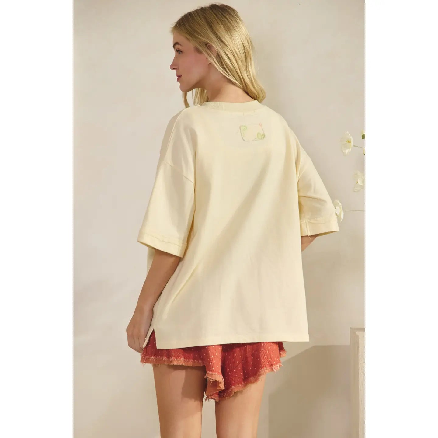 The Wildflower Way Patchwork Tee-Loose Fit Top-Sage + Fig-Stuffology - Where Vintage Meets Modern, A Boutique for Real Women in Crosbyton, TX