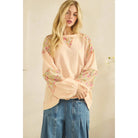 Long Sleeve Patchwork Sweatshirt-Top-Sage + Fig-Stuffology - Where Vintage Meets Modern, A Boutique for Real Women in Crosbyton, TX