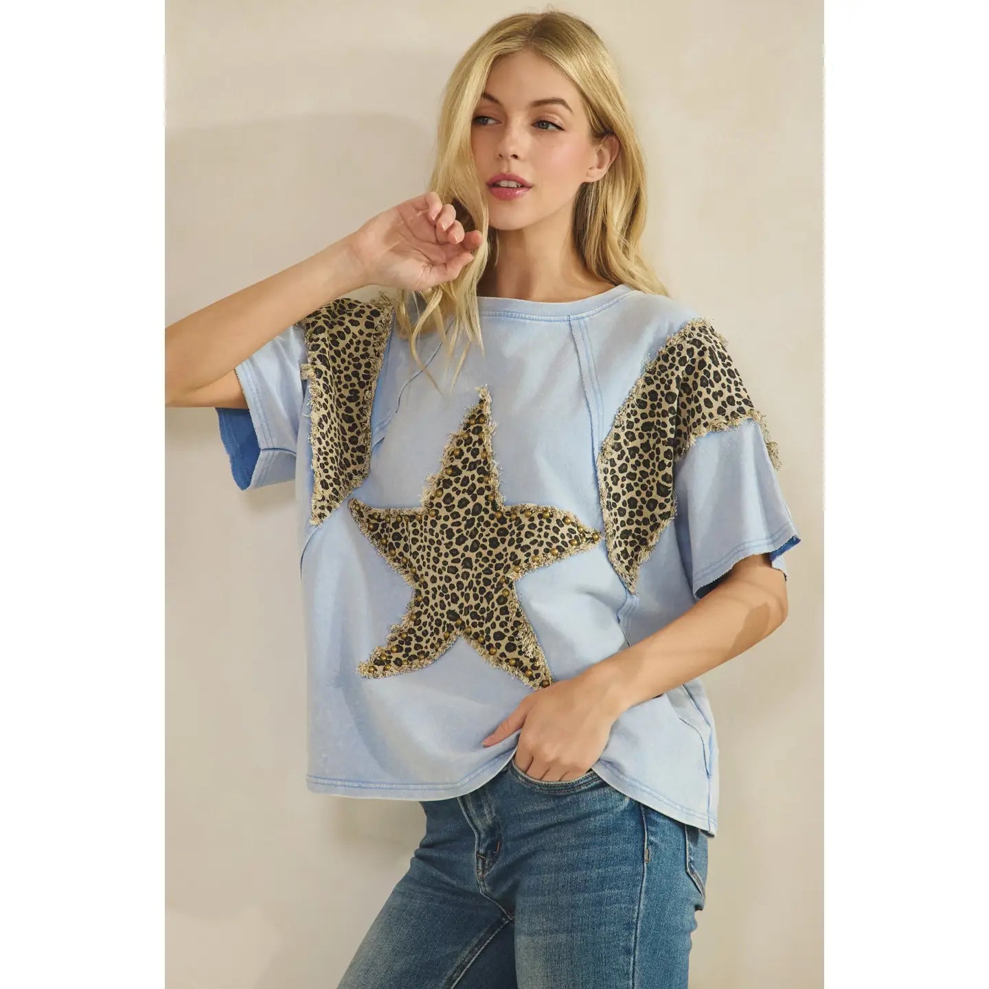 Wild Side Star Top-Tees-Sage + Fig-Stuffology - Where Vintage Meets Modern, A Boutique for Real Women in Crosbyton, TX
