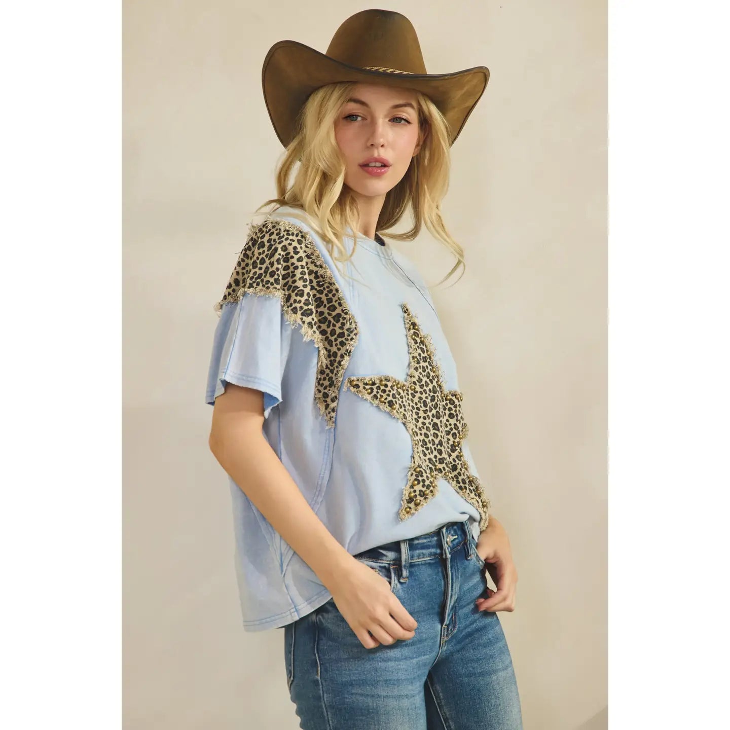 Wild Side Star Top-Tees-Sage + Fig-Stuffology - Where Vintage Meets Modern, A Boutique for Real Women in Crosbyton, TX