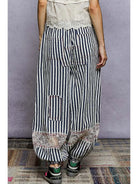 Navy Stripe Double Gauze Pants-Pants-POL Clothing-Stuffology - Where Vintage Meets Modern, A Boutique for Real Women in Crosbyton, TX