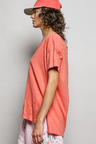 V-Neck Cotton Short Sleeve Top-Tees-Pol Clothing-Stuffology - Where Vintage Meets Modern, A Boutique for Real Women in Crosbyton, TX