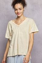 V-Neck Cotton Short Sleeve Top-Tees-Pol Clothing-Stuffology - Where Vintage Meets Modern, A Boutique for Real Women in Crosbyton, TX