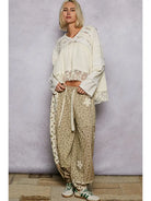 V-Neck Double Gauze Lace Detail A-Line Woven Top-Top-Pol Clothing-Stuffology - Where Vintage Meets Modern, A Boutique for Real Women in Crosbyton, TX