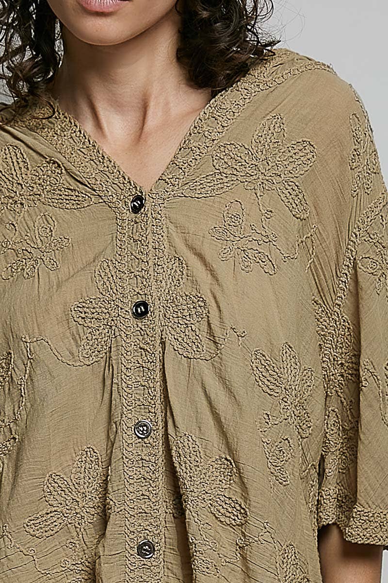 POL Clothing Lightweight Floral Crochet Hoodie Top-Crochet Top-Pol Clothing-Stuffology - Where Vintage Meets Modern, A Boutique for Real Women in Crosbyton, TX