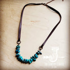 Natural Turquoise Leather Cord Necklace /Stuffology Boutique-Necklaces-The Jewelry Junkie-Stuffology - Where Vintage Meets Modern, A Boutique for Real Women in Crosbyton, TX