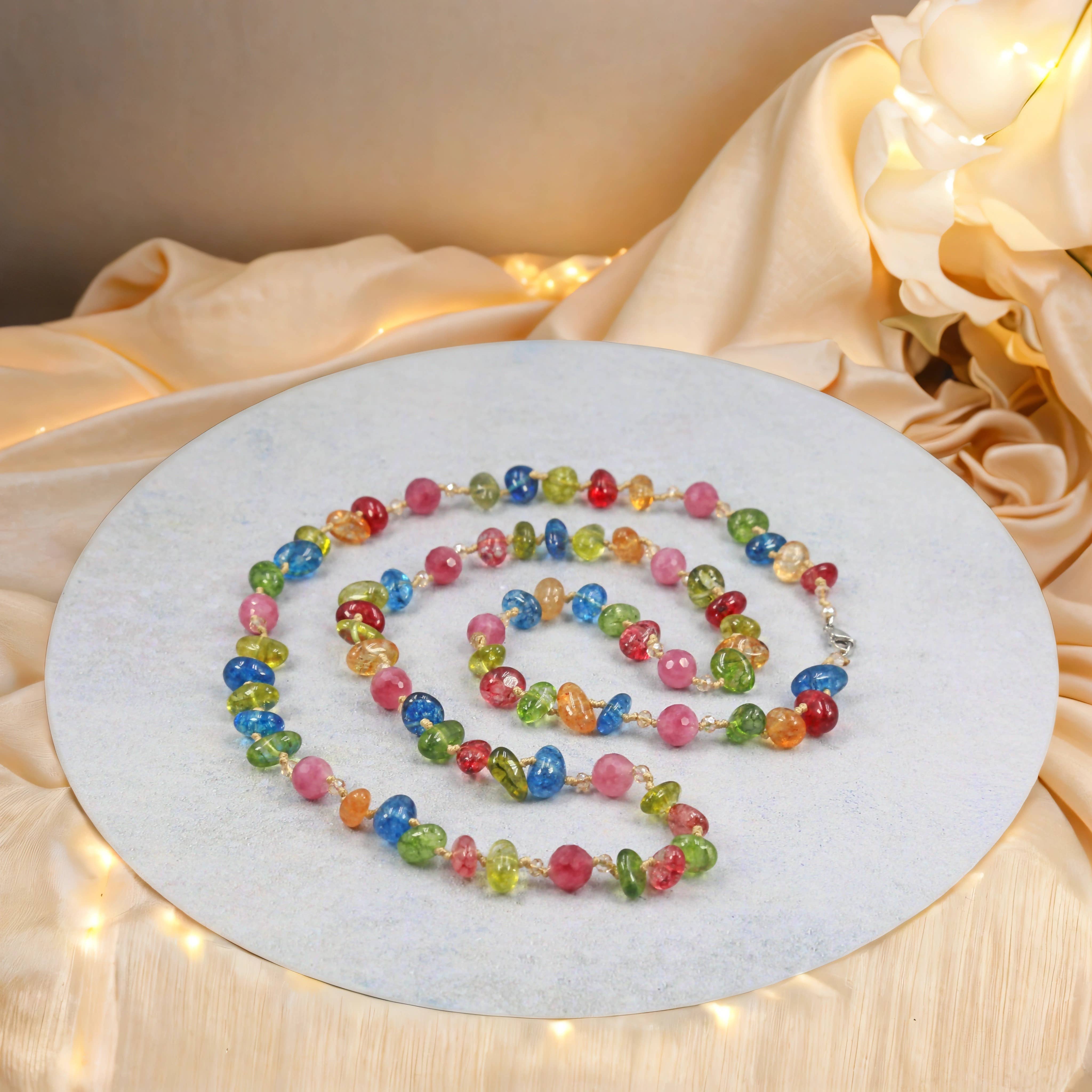 Agate Multicolor Necklace-Necklaces-IST Jewelry-Stuffology - Where Vintage Meets Modern, A Boutique for Real Women in Crosbyton, TX