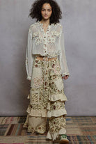Cream Vintage Washed Floral Print Hoodie Jacket-Jackets-Pol Clothing-Stuffology - Where Vintage Meets Modern, A Boutique for Real Women in Crosbyton, TX