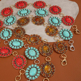 Western Oval Concho Disc Chain Belt-BELT-The Looks by Fame Accessories-Stuffology - Where Vintage Meets Modern, A Boutique for Real Women in Crosbyton, TX