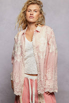 Long Sleeve Embroidered Scalloped Edge Shirt Top-Pol Clothing-Stuffology - Where Vintage Meets Modern, A Boutique for Real Women in Crosbyton, TX