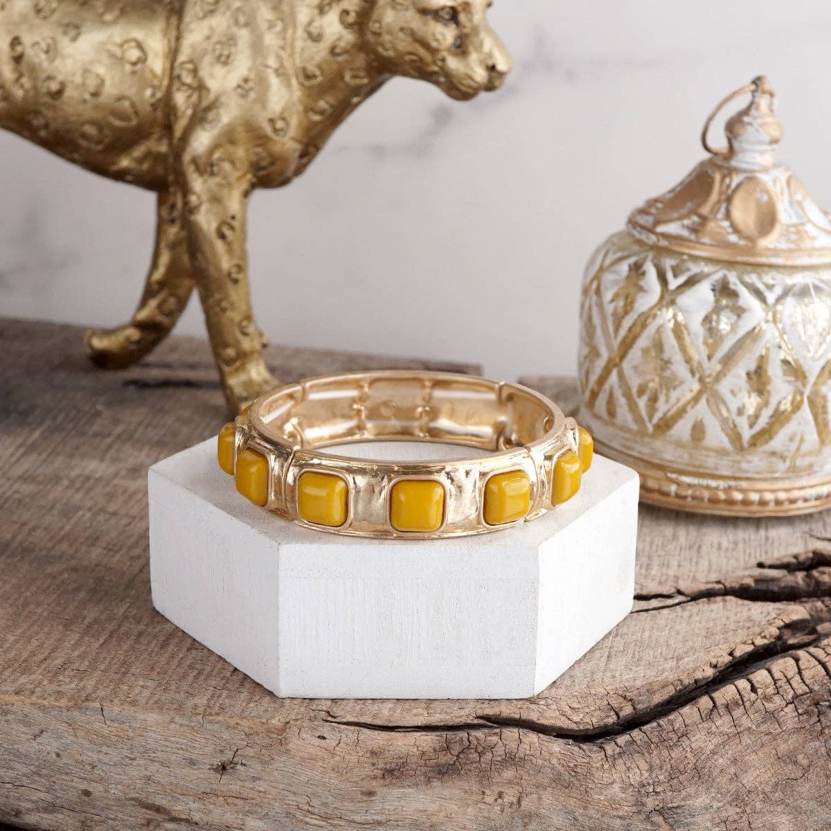 Eternal Glow – Eternity Stretchy Bangle with Cabochons or Pearls-PennyLine inc-Stuffology - Where Vintage Meets Modern, A Boutique for Real Women in Crosbyton, TX