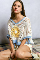 POL Clothing Round Neck Sleeveless Floral Open Crochet Sweater-Sweater Vest-Pol Clothing-Stuffology - Where Vintage Meets Modern, A Boutique for Real Women in Crosbyton, TX