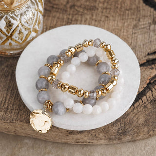 Gilded Sorbet Stack – Set of 3 Stretchy Beaded Summer Bracelets-Bracelets-PennyLine inc-Stuffology - Where Vintage Meets Modern, A Boutique for Real Women in Crosbyton, TX