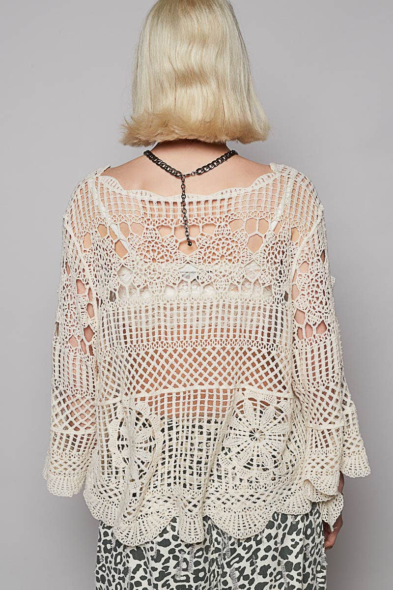 POL Clothing Crochet Cardigan Top-Top-Pol Clothing-Stuffology - Where Vintage Meets Modern, A Boutique for Real Women in Crosbyton, TX
