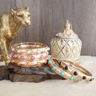 Timeless Charm – Slim Cabochon Eternity Bangle-Bracelets-PennyLine inc-Stuffology - Where Vintage Meets Modern, A Boutique for Real Women in Crosbyton, TX