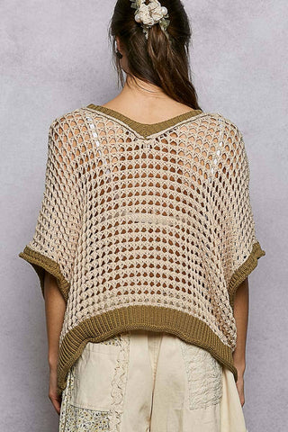 POL Clothing Round Neck Sleeveless Floral Open Crochet Sweater-Tops-Pol Clothing-Stuffology - Where Vintage Meets Modern, A Boutique for Real Women in Crosbyton, TX