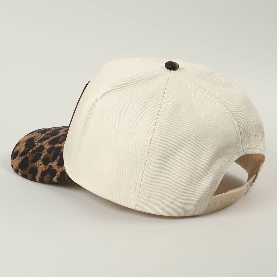 Howdy Darlin' Embroidered Leopard Brim Trucker Hat-Hats-Fashion City-Stuffology - Where Vintage Meets Modern, A Boutique for Real Women in Crosbyton, TX