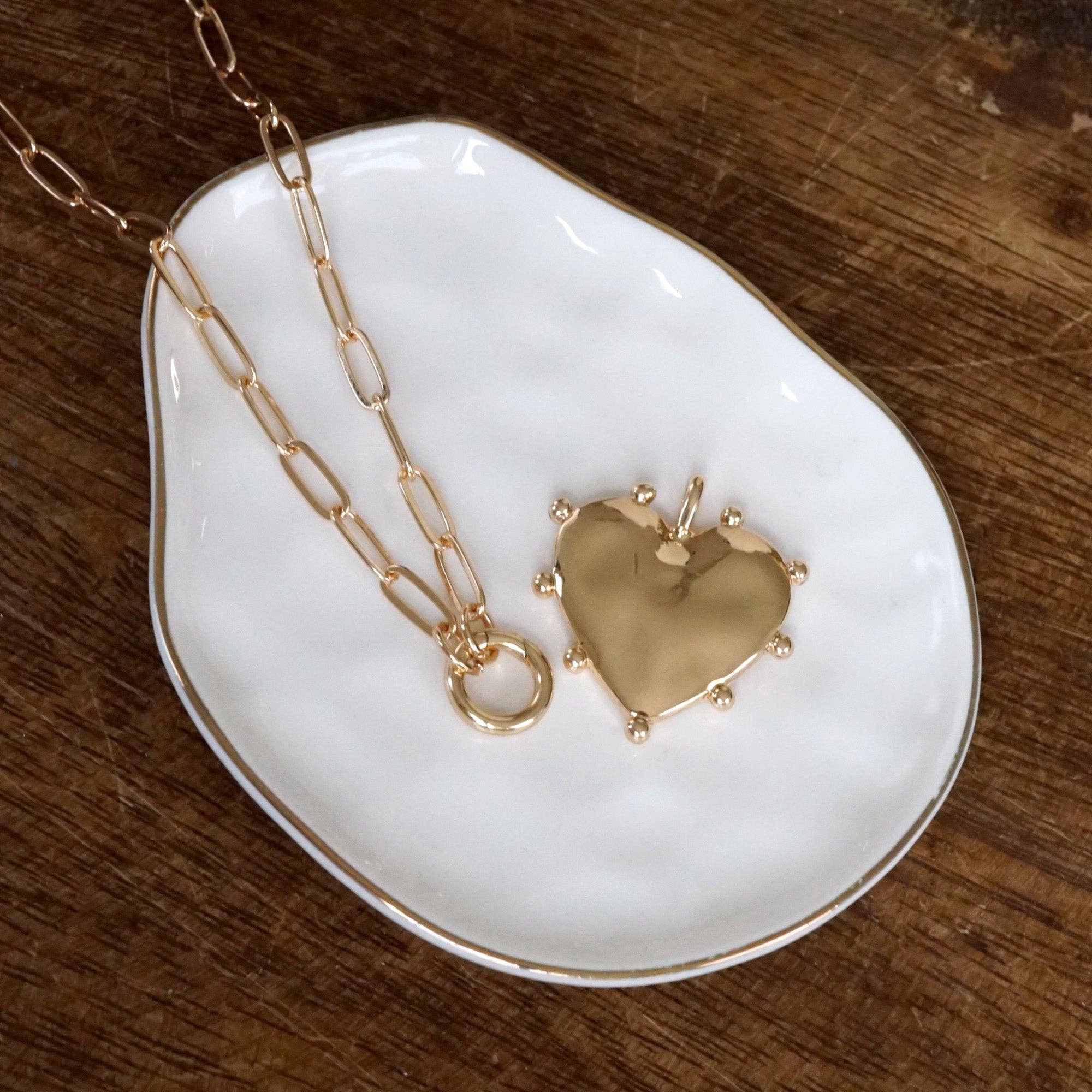 Modern Spiky Heart Paperclip Necklace - Gold Tone-necklace-PennyLine inc-Stuffology - Where Vintage Meets Modern, A Boutique for Real Women in Crosbyton, TX