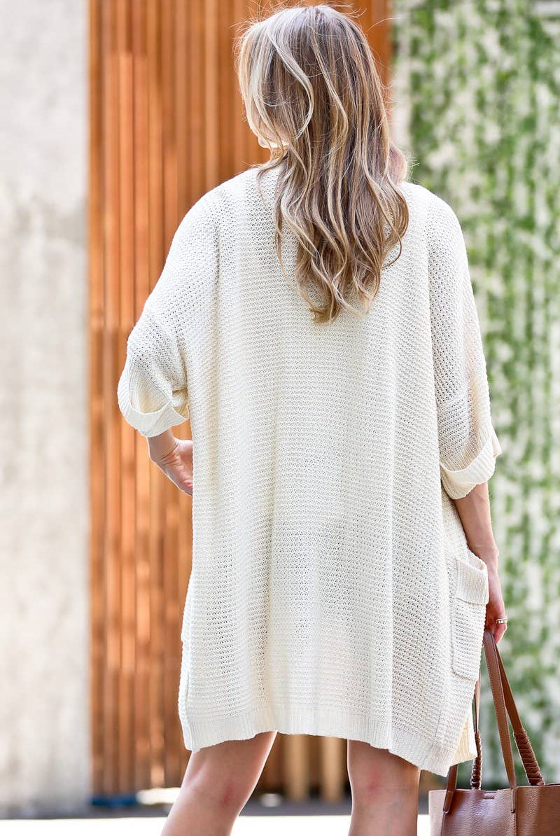 Natural Light Weight Sweater Cardigan | Stuffology Boutique-Cardigans-Mazik-Stuffology - Where Vintage Meets Modern, A Boutique for Real Women in Crosbyton, TX