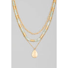 Tear Drop Charm Layered Beads Chain Necklace | Stuffology Boutique-Necklaces-The Looks by Fame Accessories-Stuffology - Where Vintage Meets Modern, A Boutique for Real Women in Crosbyton, TX
