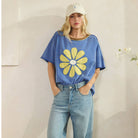 Daisy Applique Tee-Vintage Wash Tee-Sage + Fig-Stuffology - Where Vintage Meets Modern, A Boutique for Real Women in Crosbyton, TX