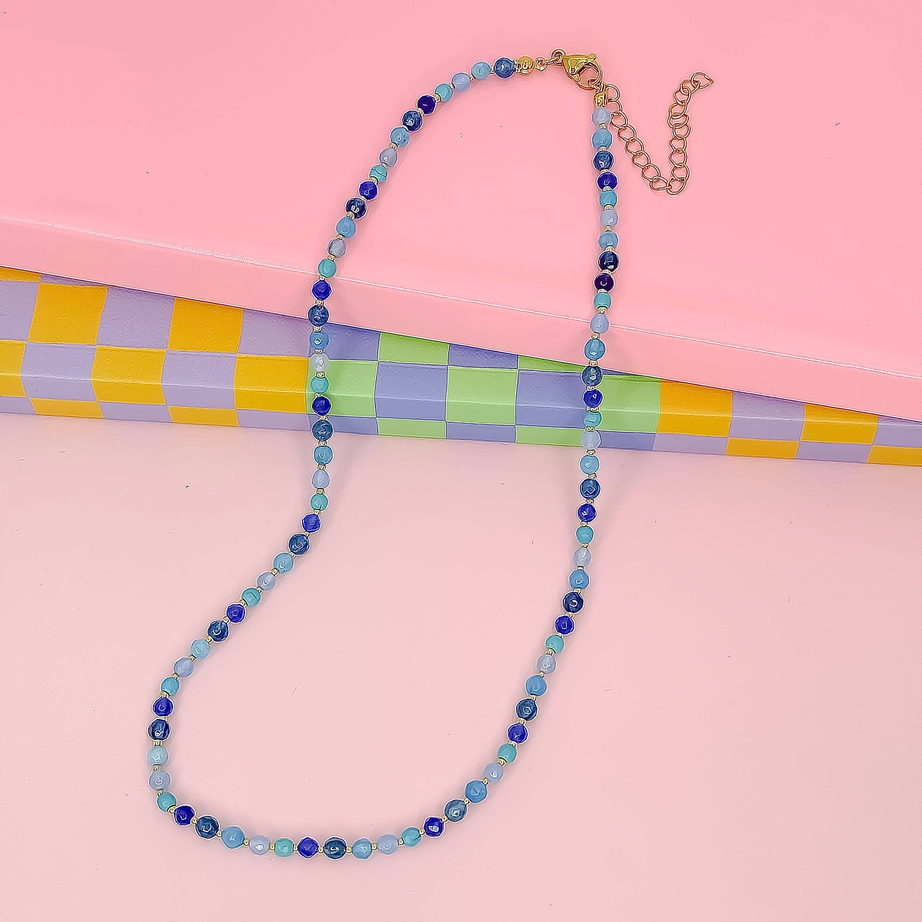 Candy Bead Dainty Gemstone Necklace-Necklaces-Treasure Jewels Inc.-Stuffology - Where Vintage Meets Modern, A Boutique for Real Women in Crosbyton, TX
