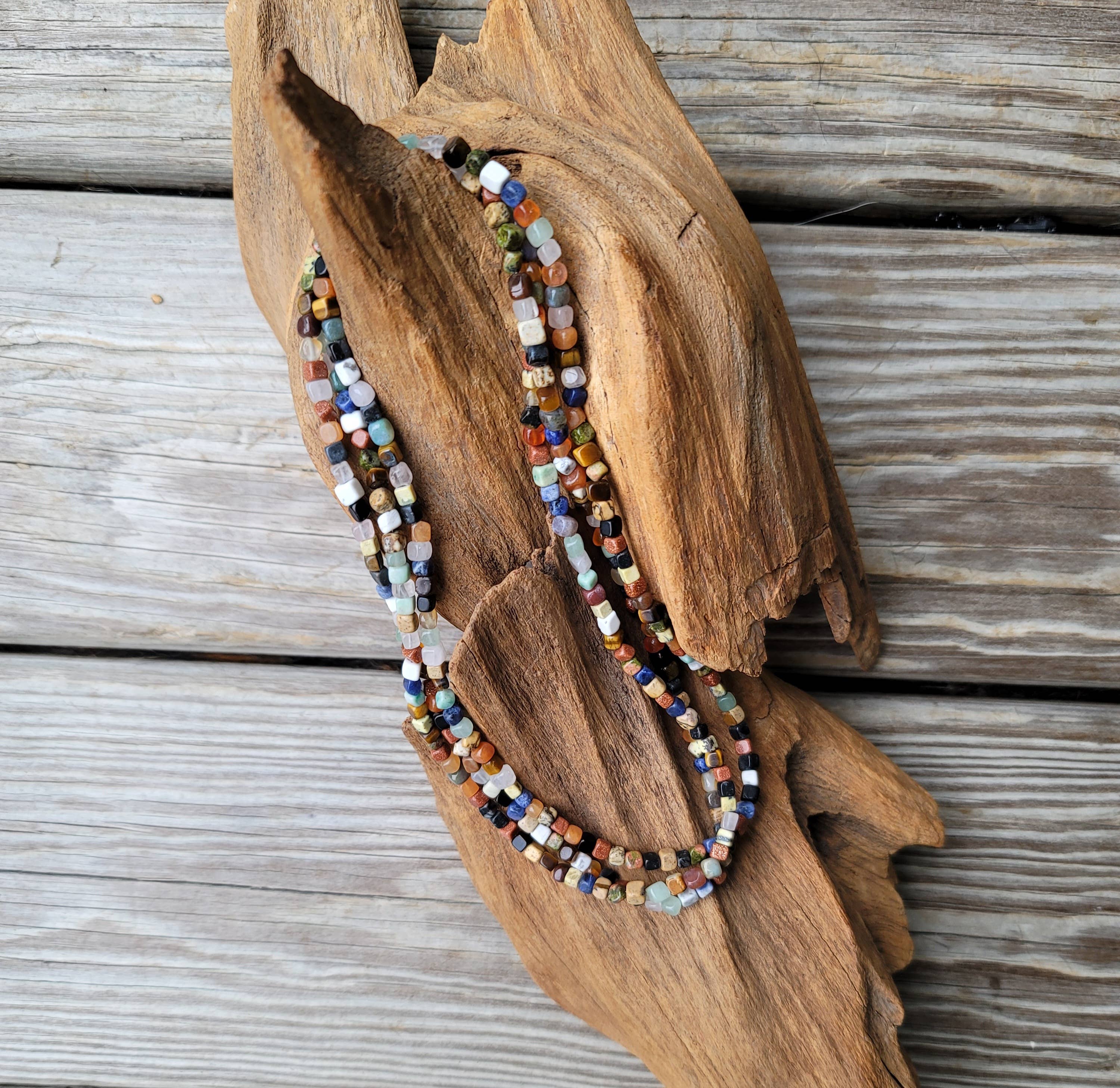 Natural gemstones 3 strand choker Native Southwest handmade-Horse Spirit Studio-Stuffology - Where Vintage Meets Modern, A Boutique for Real Women in Crosbyton, TX