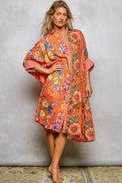 Short Sleeve Floral Printed Maxi Length Button Down Dress-Pol Clothing-Stuffology - Where Vintage Meets Modern, A Boutique for Real Women in Crosbyton, TX