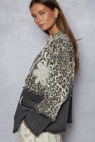 V-neck long sleeve crochet patch printed twill woven jacket-Jackets-Pol Clothing-Stuffology - Where Vintage Meets Modern, A Boutique for Real Women in Crosbyton, TX