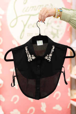 Black Jewel Collar-Summer Tees-Stuffology - Where Vintage Meets Modern, A Boutique for Real Women in Crosbyton, TX