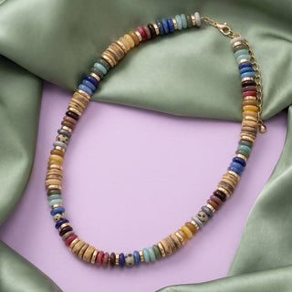 Wood And Stone Disc Bead Statement Necklace-Anarchy Street-Stuffology - Where Vintage Meets Modern, A Boutique for Real Women in Crosbyton, TX