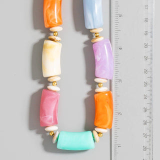 Modern Edge Marble Necklace-Necklaces-The Looks by Fame Accessories-Stuffology - Where Vintage Meets Modern, A Boutique for Real Women in Crosbyton, TX