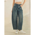 CLASSIC BARREL STYLE JEANS-Jeans-Sage + Fig-Stuffology - Where Vintage Meets Modern, A Boutique for Real Women in Crosbyton, TX