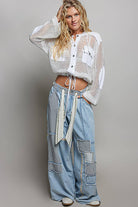 POL Clothing Open Knit Frayed Jacket-Jackets-Pol Clothing-Stuffology - Where Vintage Meets Modern, A Boutique for Real Women in Crosbyton, TX