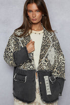 V-neck long sleeve crochet patch printed twill woven jacket-Jackets-Pol Clothing-Stuffology - Where Vintage Meets Modern, A Boutique for Real Women in Crosbyton, TX