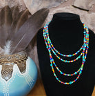 Native American made Turquoise, glass bead necklace-Horse Spirit Studio-Stuffology - Where Vintage Meets Modern, A Boutique for Real Women in Crosbyton, TX