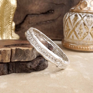Minimalist TurquoiseCrystal Bangle Bracelet – Brushed Gold-PennyLine inc-Stuffology - Where Vintage Meets Modern, A Boutique for Real Women in Crosbyton, TX